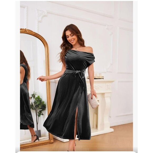 Grace Karin Womens One Shoulder Wrap Satin Cocktail Party Dress Size Large Sexy - Picture 4 of 12